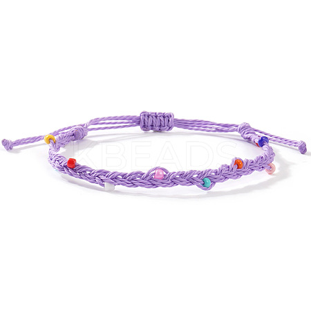 Glass Beads Braided Bead Bracelets TN6908-10-1