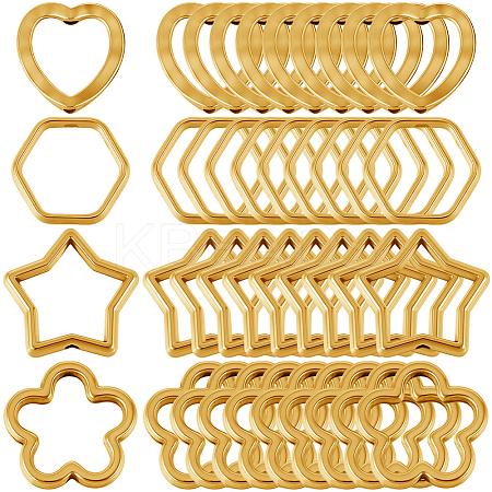 120Pcs 4 Styles Alloy Bead Frame FIND-SP0004-14-1