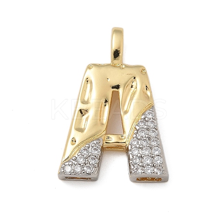Brass Micro Pave Cubic Zirconia Pendants KK-B126-02G-A-1