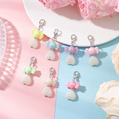 Acrylic Candy & Heart Pendant Decorations HJEW-JM04277-1