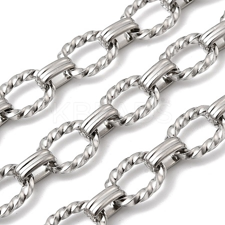 304 Stainless Steel Twist Oval Link Chains CHS-Z007-10P-1