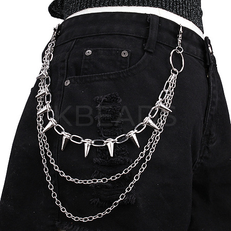 Aluminum & Alloy Spike Rivets 3 Layer Trousers Chains WGE957A-01-1