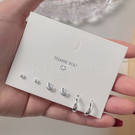3 Pairs Anti-Tarnish Exquisite Brass Stud Earrings Sets for Girls Women WG93702-23-1