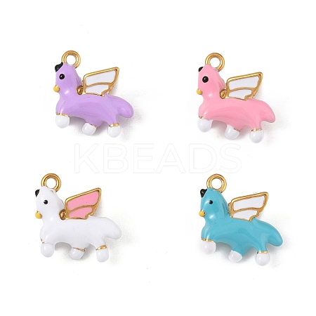 304 Stainless Steel Enamel Pendants STAS-P396-22G-M-1