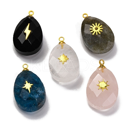 Natural Mixed Stone Pendants G-B089-01G-1