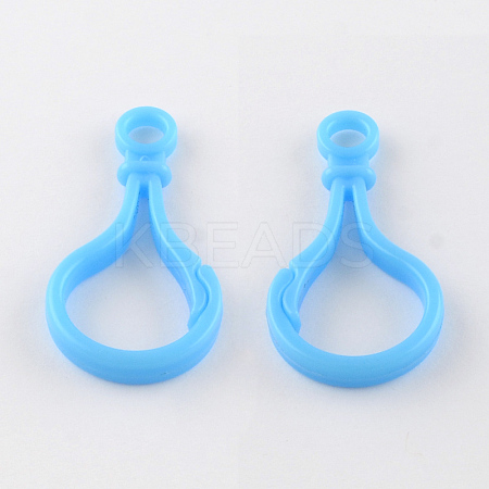 Opaque Solid Color Bulb Shaped Plastic Push Gate Snap Keychain Clasp Findings KY-R006-08-1