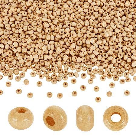 5000Pcs Natural Unfinished Wood Beads WOOD-GA0001-76-1