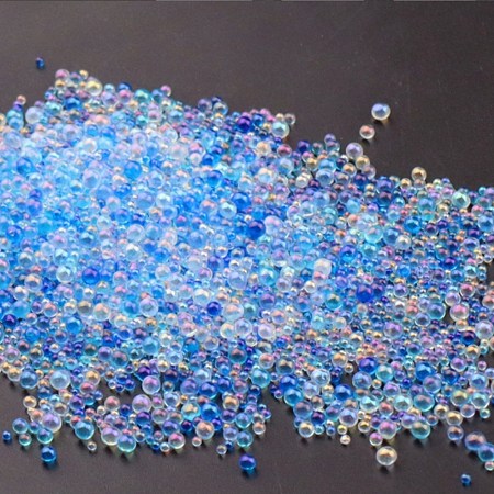 AB Color Plated 3D Nail Art Glass Mini Ball Beads MRMJ-WH0064-40C-1