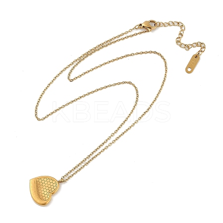 304 Stainless Steel Heart Pendant Necklaces NJEW-N055-14G-1