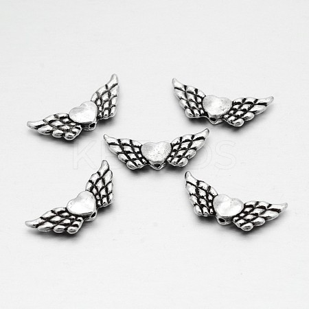 Tibetan Style Alloy Wing Beads TIBEB-M027-AS-1