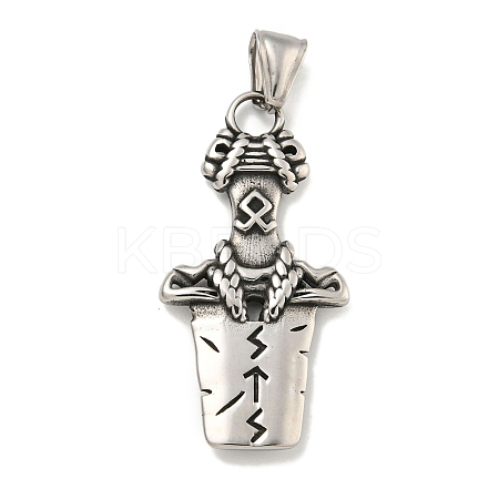 316 Surgical Stainless Steel Pendants STAS-E212-128AS-1