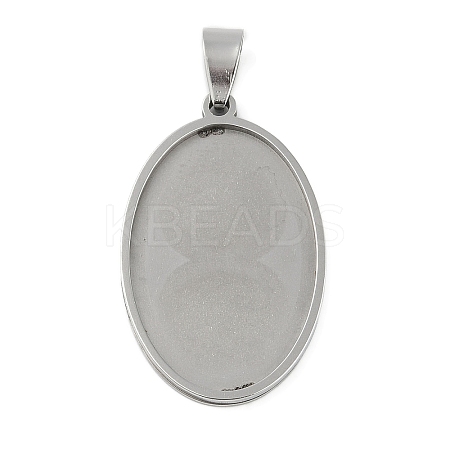 Non-Tarnish 201 Stainless Steel Pendant Cabochon Settings STAS-L279-012P-01-1