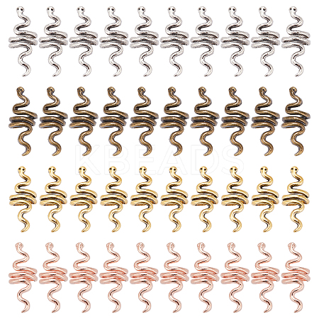 40Pcs 4 Colors Zinc Alloy Hair Braid Rings Beads PALLOY-PH0001-89-1