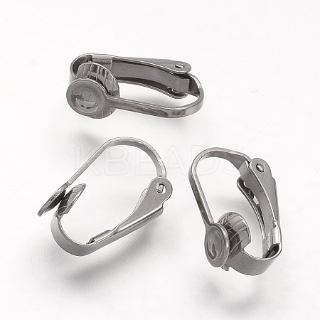 Tarnish Resistant 304 Stainless Steel Clip-on Earring Cabochon Setting Findings LS-STAS-F041-46-1