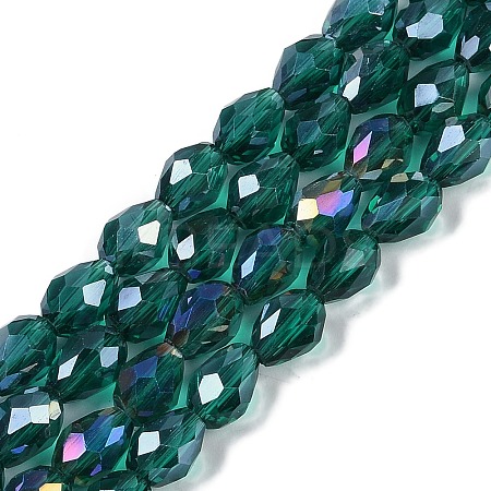 Transparent Electroplate Glass Beads Strands EGLA-N013-T10mm-B24-1