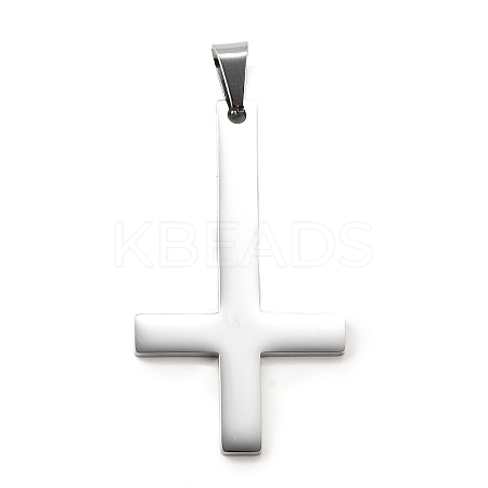 Christian Inverted Cross 304 Stainless Steel Saint Peter's Cross Big Pendants STAS-R171-03P-1