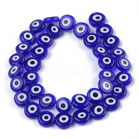 Handmade Evil Eye Lampwork Beads Strands LAMP-S191-02C-03-1