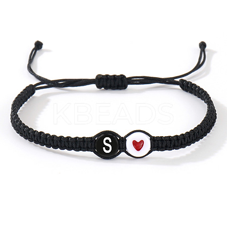304 Stainless Steel Alphabet Beads Braided Bead Bracelets RY3090-45-1