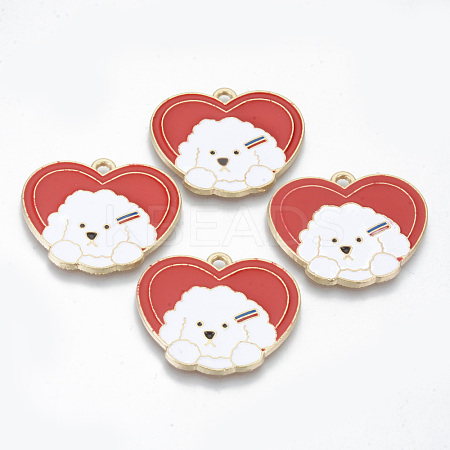 Alloy Enamel Pendants ENAM-T011-04KC-RS-1