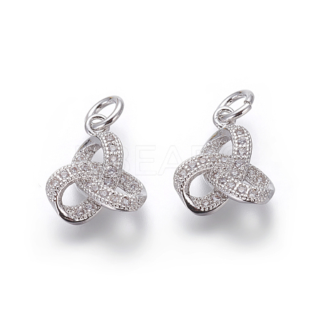Brass Micro Pave Cubic Zirconia Pendants ZIRC-J021-21P-RS-1