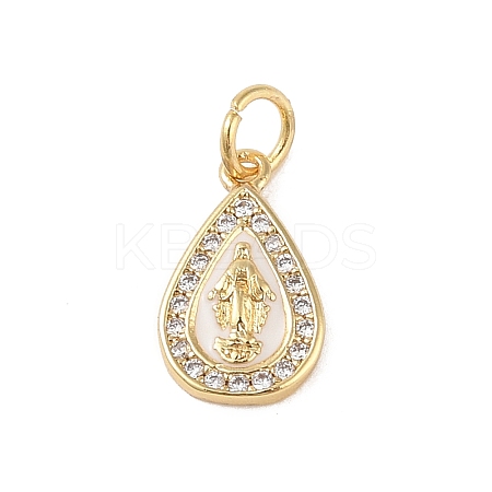 Brass Micro Pave Clear Cubic Zirconia Pendants KK-E111-31G-G-1