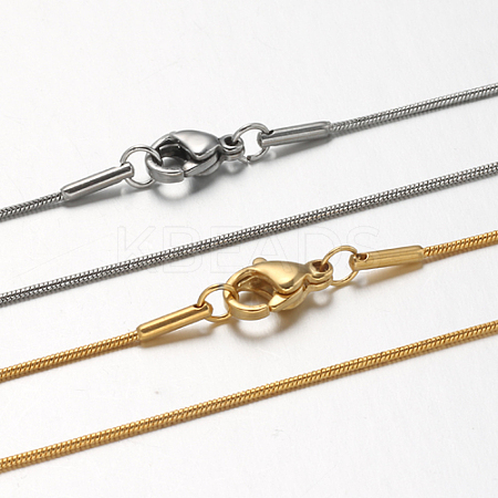 304 Stainless Steel Snake Chains Necklaces STAS-F094-23-1
