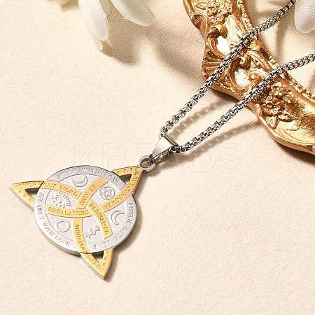 201 Stainless Steel Pendant Necklaces LS-NJEW-R019-01G&P-1