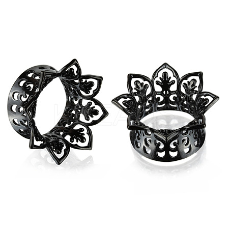 Hollow Out Flower Brass Alloy Ear Tunnels FS-WG7C815-13-1