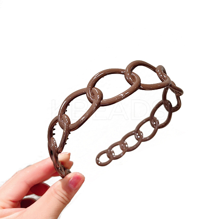 Plastic Curb Chains Shape Hair Bands OHAR-PW0003-188K-1