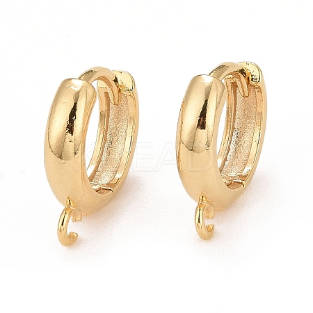 Rack Plating Eco-friendly Brass Chunky Hoop Earring Findings X-KK-D075-02G-RS-1