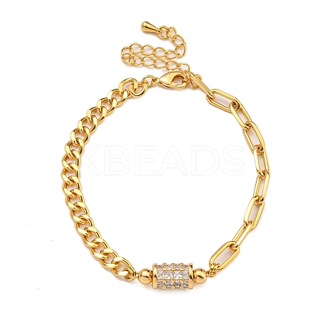 Brass Micro Pave Cubic Zirconia Bracelets for Women BJEW-U008-12G-1