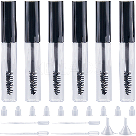 10Pcs DIY Plastic Empty Eyelash Bottle with 4Pcs 2ml Disposable Plastic Dropper with 2Pcs Mini Transparent Plastic Funnel Hopper MRMJ-GF0001-53A-1
