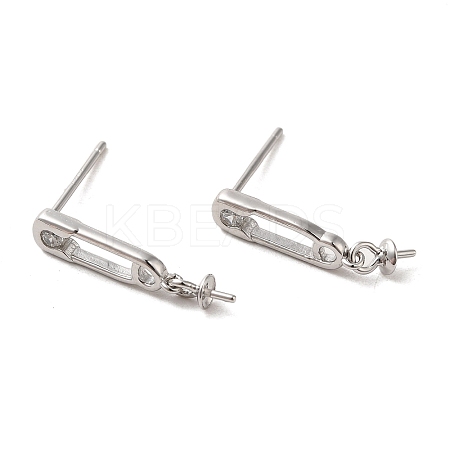 Anti-Tarnish 925 Sterling Silver with Cubic Zirconia Stud Earrings Findings STER-Z007-10P-1