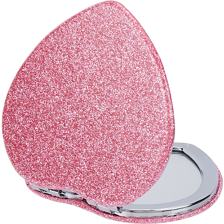 1Pc ABS & Glass Mirror Portable Makeup Folding Mirror AJEW-SP0001-60B-1