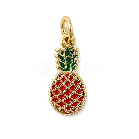 Brass Enamel Charms KK-P303-02G-1