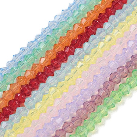 Baking Painted Transparent Glass Beads Strands DGLA-F029-J2mm-1