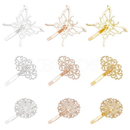 18Pcs 9 Style Iron Hair Findings FIND-PH0002-57-1