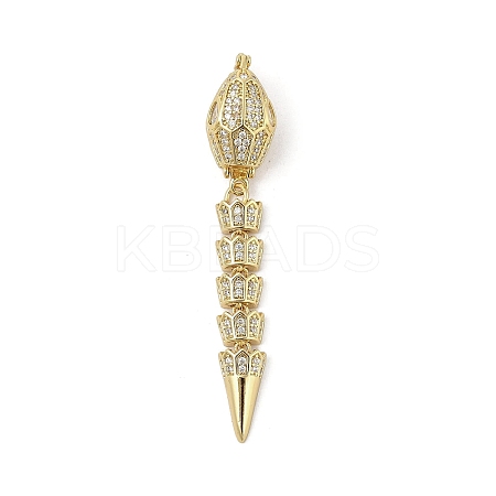 Brass Micro Pave Clear Cubic Zirconia Snap Clasps KK-Z078-37G-1