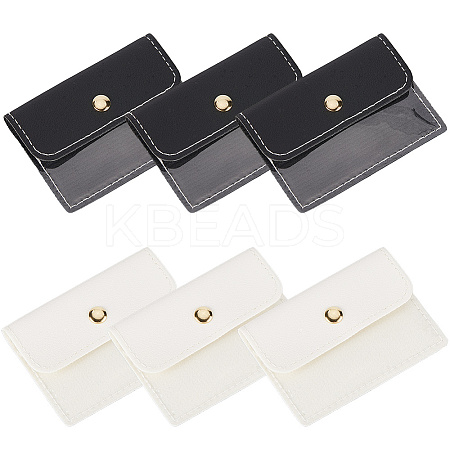8Pcs 2 Colors Portable Imitation Leather Jewelry Bags for Travel ABAG-SP0001-37-1