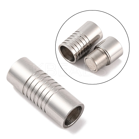 Tarnish Resistant 304 Stainless Steel Magnetic Clasps with Glue-in Ends STAS-E006-40-1