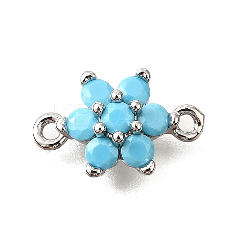 Brass Micro Pave Sky Blue Cubic Zirconia Links KK-D356-02B-P-1