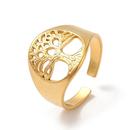 304 Stainless Steel Open Cuff Rings for Women LS-RJEW-G291-03G-1