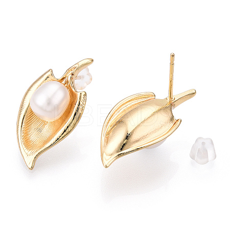 Natural Pearl Stud Earrings PEAR-N020-06E-1