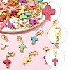 80Pcs Synthetic Turquoise Cross Pendant Decorations HJEW-FS00038-2