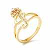 Clear Cubic Zirconia Initial Letter with Crown Adjustable Ring RJEW-M139-17I-1