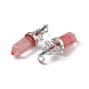 Cherry Quartz Glass Big Pointed Pendants G-I342-01P-01-3