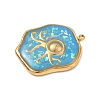 304 Stainless Steel Epoxy Resin with Natural Shell and Sequins Inside Pendants STAS-L026-17G-L03-2