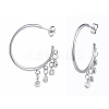 304 Stainless Steel Dangle Stud Earrings EJEW-JE04173-01-2