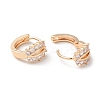Rack Plating Brass Micro Pave Cubic Zirconia Hoop Earrings LS-EJEW-P238-24KCG-2