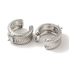 Rack Plating Brass Pave Clear Cubic Zirconia Wavy Ring Cuff Earrings for Women EJEW-P280-09P-2